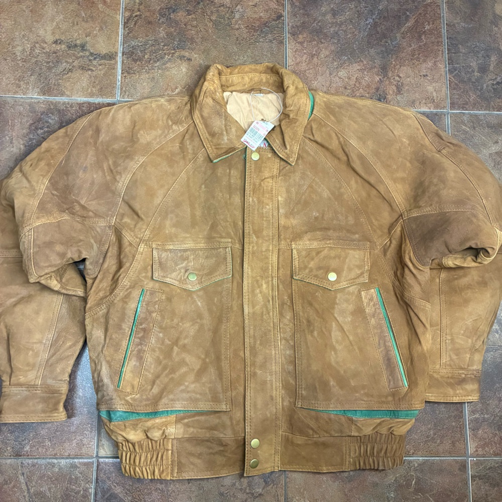 NWT Men's Leather Bomber Jacket